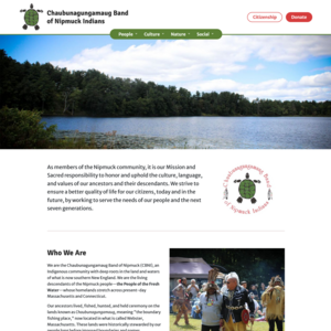 screenshot of Chaubunagungamaug Band of Nipmuck website