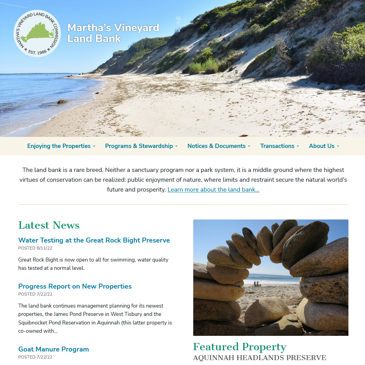 Launched New website for Martha’s Vineyard Land Bank Ecopixel