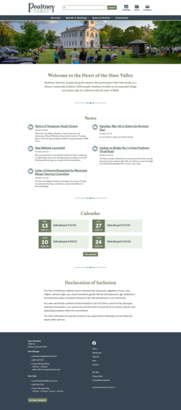 website development for the Town of Poultney